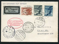 Zeppelin 1930 LZ 127 Sieger 82 Kassel Flight Austria Treaty Post  to Vienna
