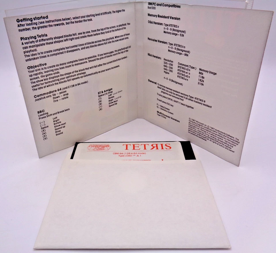 COMMODORE 64/128 -- TETRIS (MIRRORSOFT - DISK) - Bild 3 von 3