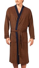 Hajo - Herren Reise- /Bademantel  terra marine  Flausch-Frottee