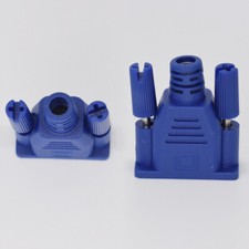 1pc D-Sub Hood Cover Case For 9pin 2 Row or 15pin 3 Row One Piece Moulded Blue