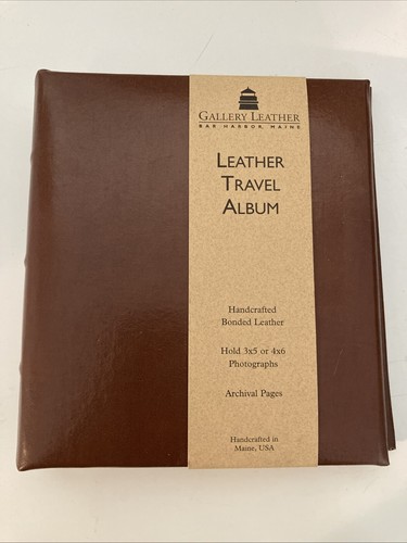 Gallery Leather Photo Album 3”X5" 4”x6” Handcrafted In Maine Acid Free Archival