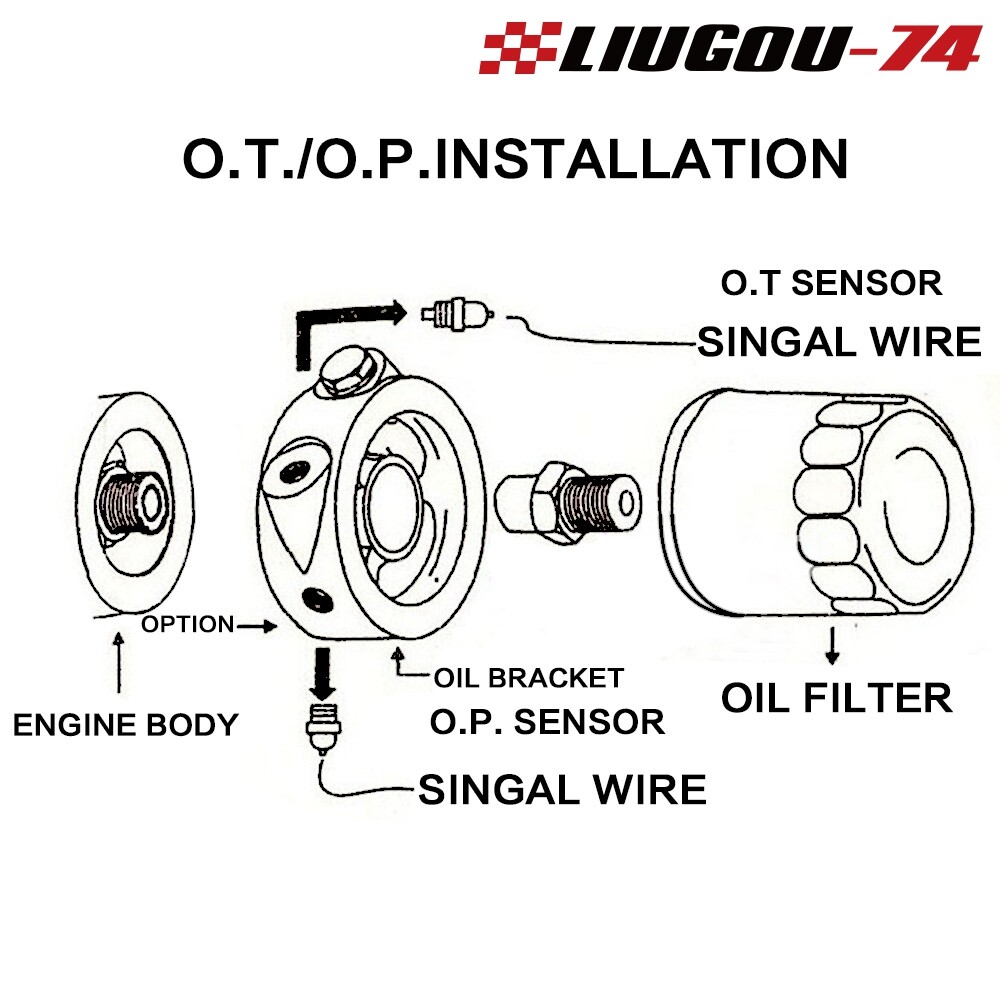 Racing Sport Fit For JDM Aluminum Oil/Gauge Filter Sandwich Adapter Plate Kit