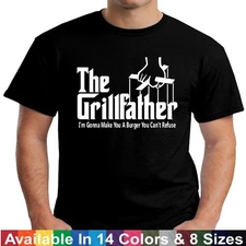 The GRILLFATHER  Funny Fathers Day BBQ Barbecue Grill Dad Grandpa Tee T Shirt