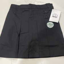 NWT Classroom Uniform Black Girls Pleated Tab Scooter Skirt, Size 10 1/2