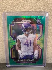 2021 Prizm Football #419 Chazz Surratt Green Hyper Prizm Rookie /175 Vikings