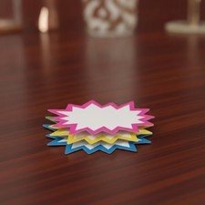 Starburst Price Tags with Stickers 100pcs Neon Sale Signs for Garage Yard Sales