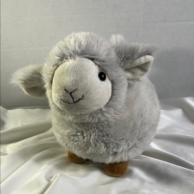 DOLLIBU Fluffy Gray Sheep Plush Stuffed Animal Farm Decor Soft Adorable