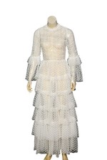Doen Lennox Dress XS 2 Women's Party Wear Smock Mesh Sheer Ruffle Gown NWT 47271