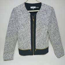 Calvin Klein Women  s Blazer Jacket Size 6 Office zip up
