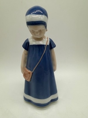 Bing & Grondahl Copenhagen Porcelain Figurine 1574 Else Girl in Blue Dress