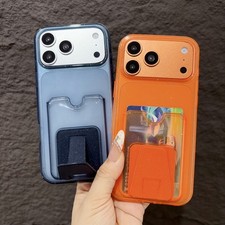 For iPhone 18 17 16 15 14 13 Pro Max Shockproof Glitter Card Hold TPU Case Cover