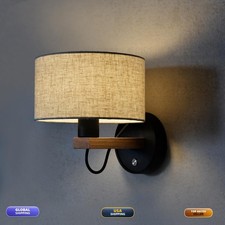 DUHU Wall Mounted Bedside Lamp,Hardwired Wall Sconce Switch,Wall Lamps Bedroom