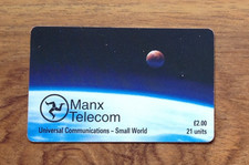 Small World  Manx Telecom Isle of Man Phonecard £2.00  Used. Free UK P&P