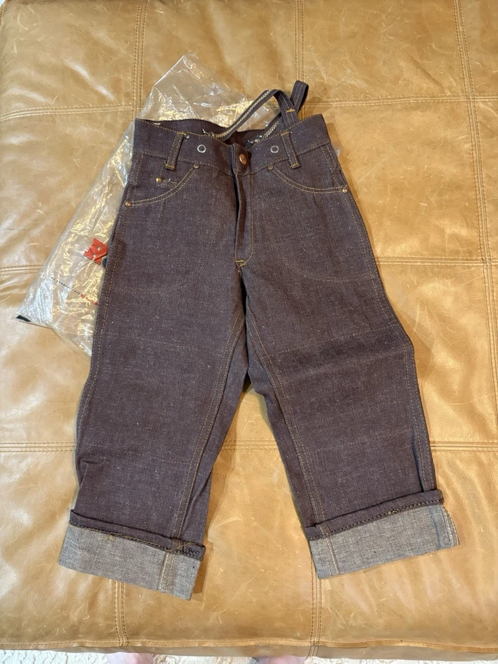 Jean de mezclilla estilo occidental vintage años 60 Bronco Billy jóvenes niños pequeños talla 4 nuevo de Lote Antiguo Foto 4 de 4