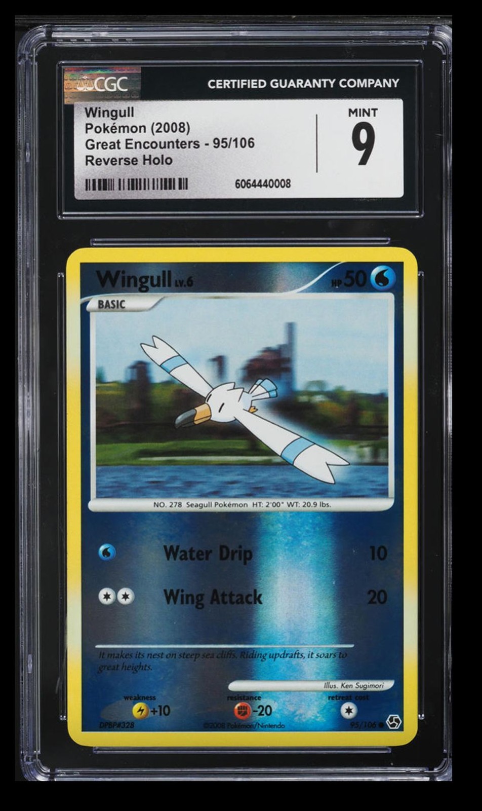 2008 Diamond & Pearl - Great Encounters Wingull CGC 9 English #95/106 Reverse