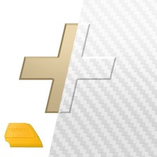 White Carbon Fiber Vinyl Wrap Sheets For Chevy Bowtie Logo - 6 Pack Squeegee