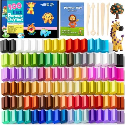 Oven-Bake Polymer Clay Kit - 100 Colors for Kids' Imagination & Creativity!