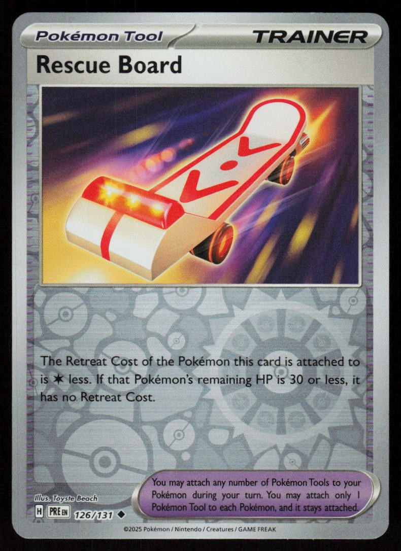 Rescue Board 126/131 Uncommon Prismatic Evolutions Pokemon Reverse Holo NM