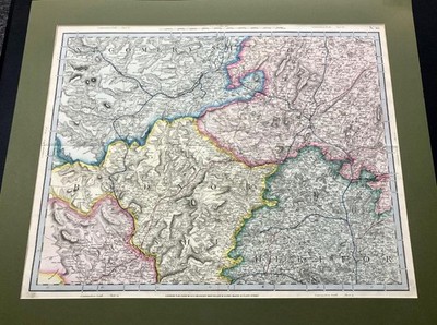1840 große KARTE von HEREFORDSHIRE MID WALES handkoloriert LEOMINSTER LUDLOW selten