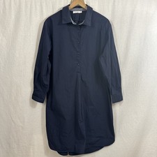 Mersea Dark Blue Womens Essential Shirtdress Button Up Size L/XL Coastal