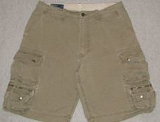 Polo Ralph Lauren Cargo Shorts Khaki-Green VTG Rugged Military Y2K Men's 33
