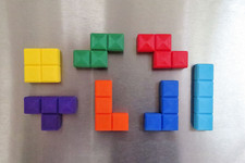 Jumbo Tetris Fridge Magnets - Retro 3D Printed Whiteboard Magnetic Tetriminos