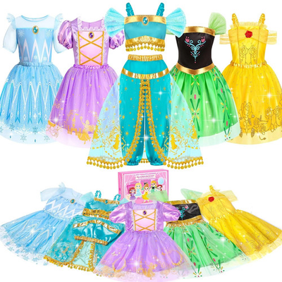 #ad Princess Costumes for Girls Princess Dress up Clothes for Girl 4 6 Princess ... $44.39