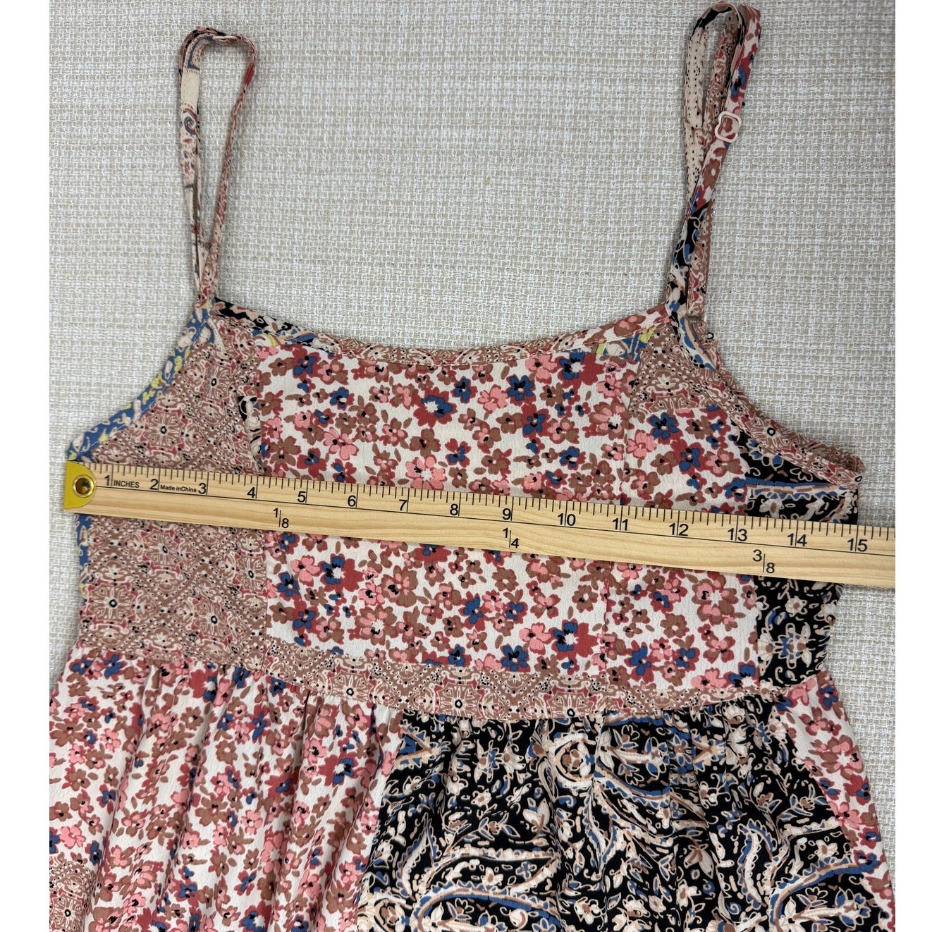 Altar'd State Patchwork Design Boho Mini Dress Fl… - image 6