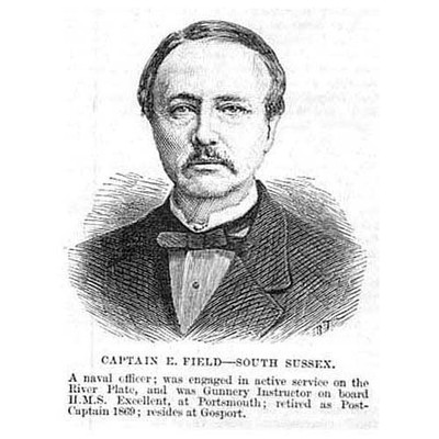 Captain Edward Field MP for Eastbourne, South Sussex - Antique Print 1886
