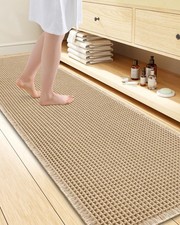 Waffle Bath Mat 72x24 Extra Soft Absorbent Non Slip Brown Rug