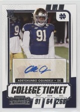 2021 Panini Contenders Draft Picks College Ticket Adetokunbo Ogundeji Auto 1u6