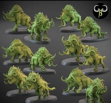 Beast Men War Boars X10 Fallen Beasts 28mm Fantasy Monsters