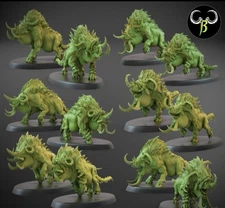 Beast Men War Boars X10 Fallen Beasts 28mm Fantasy Monsters