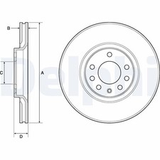 Image of BRAKE DISC DELPHI BG3770C FRONT AXLE FOR OPEL,SAAB,VAUXHALL