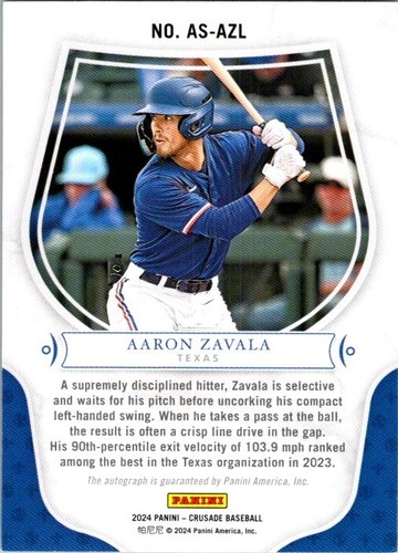 2024 Panini Crusade #AS-AZL Aaron Zavala Apprentice Signatures - Imagen 2 de 2