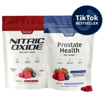 Snap Prostate Health & Nitric Oxide Chews for Men Urinary Support MADE IN USA