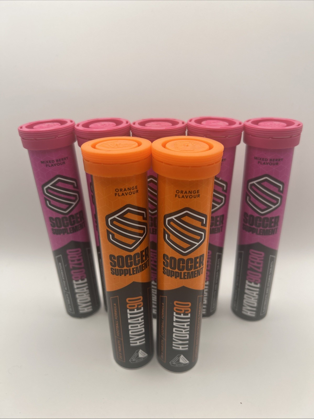 Soccer Supplement  Hydrate 90 Electrolyte 7x20 Mixed Berry/Orange Exp 2027