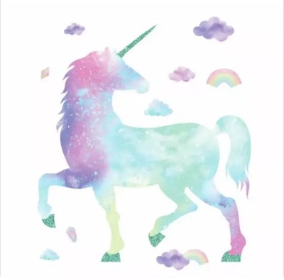 RoomMates Galaxy Unicorn Peel And Stick Giant Wall Decal With Glitter RMK3845GM