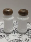 vintage white milk glass salt and pepper shakers