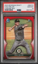 2023 1st Bowman Chrome Draft Cole Miller #BDC-51 TRUE RED Refractor  /5 (RC)