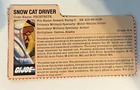 GI JOE: SNOW CAT DRIVER (FILE CARD) (FROSTBITE)