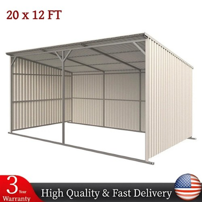 #ad 20x12FT Galvanized Steel Livestock Shed Building Farm Garden Shelter w Skid Base $2399.00
