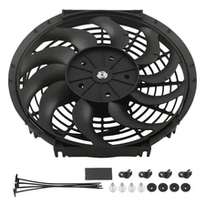 12 inch Universal Fan Kit for Radiator System 240W 2250RPM 10 Blades Black