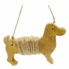 Dachshund Dog Ornament - Farmhouse Primitive Holiday Tree Ornament Christmas