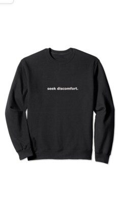 Men s Seek Discomfort Sweatshirt New Black Pull Over Large