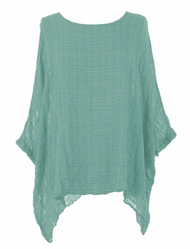 Women Italian Plain Lagenlook Batwing Cotton Blend Ladies Tunic Top Plus Sizes - Picture 46 of 54