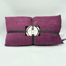 Newport Home Set of 2 Decorative Violet Rectangle 12x24in Pillows Modern Style