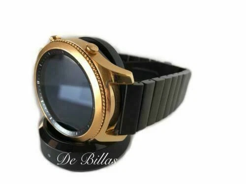 24K GOLD Plated Samsung Gear S3 Classic Smart Watch With Black Link Band CUSTOM - Image 3 of 4