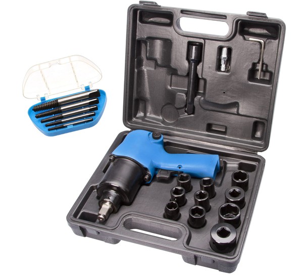 Druckluft Schlagschrauber 1/ 2 Zoll 550 Nm Mit 10 NüSsen + 5Tlg. Linksausdreher-image