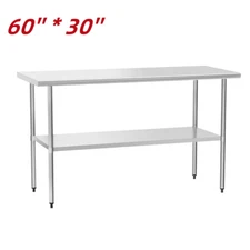 Stainless Steel Work Table 30x60in Commercial Kitchen Equipment Food Prep Table